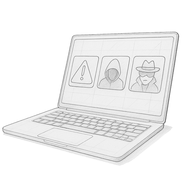 Illustration of threats hiding inside a computer